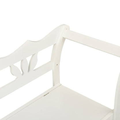 vidaXL Bench White 107x45x75.5 cm Solid Wood Fir