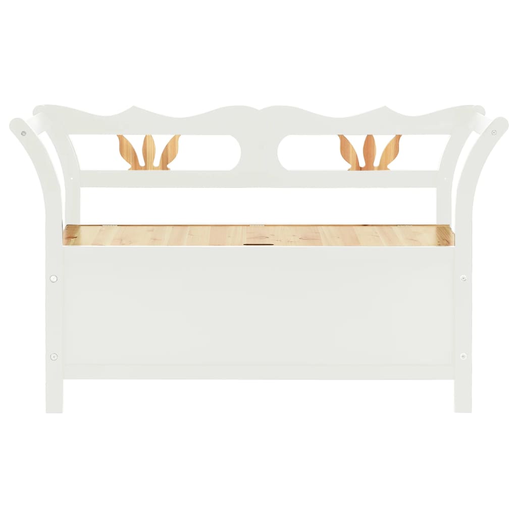 vidaXL Bench White 107x45x75.5 cm Solid Wood Fir