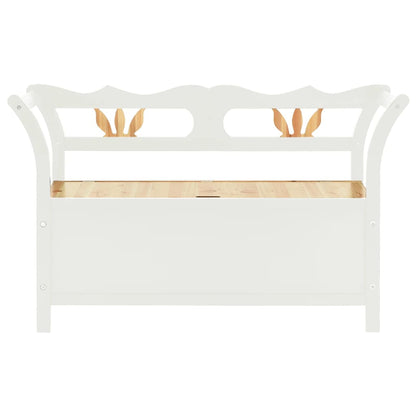 vidaXL Bench White 107x45x75.5 cm Solid Wood Fir