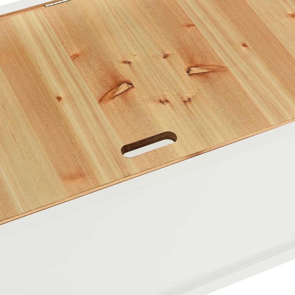 vidaXL Bench White 107x45x75.5 cm Solid Wood Fir