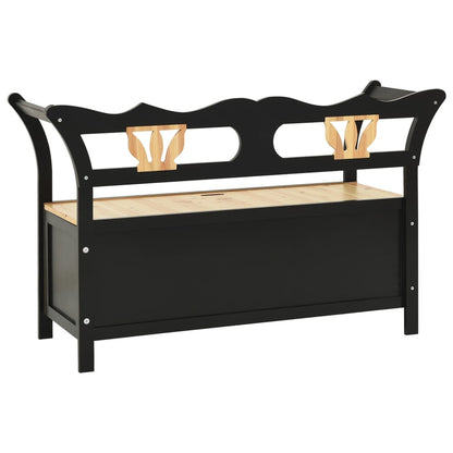 vidaXL Bench Black 107x45x75.5 cm Solid Wood Fir