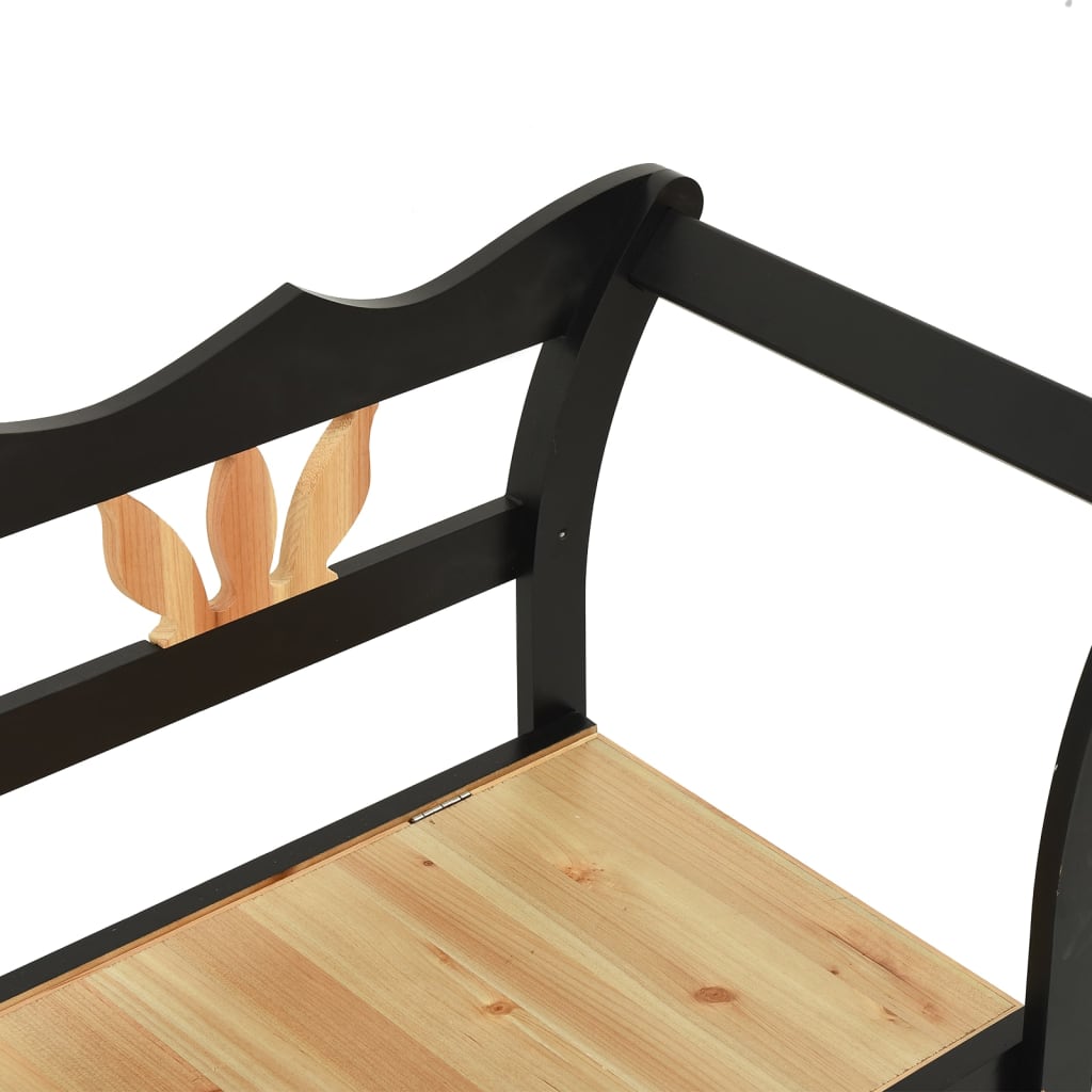 vidaXL Bench Black 107x45x75.5 cm Solid Wood Fir