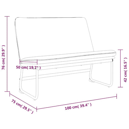 vidaXL Bench Black 100x75x76 cm Fabric