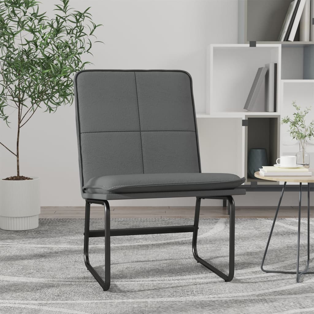 vidaXL Lounge Chair Grey 54x75x76 cm Faux Leather