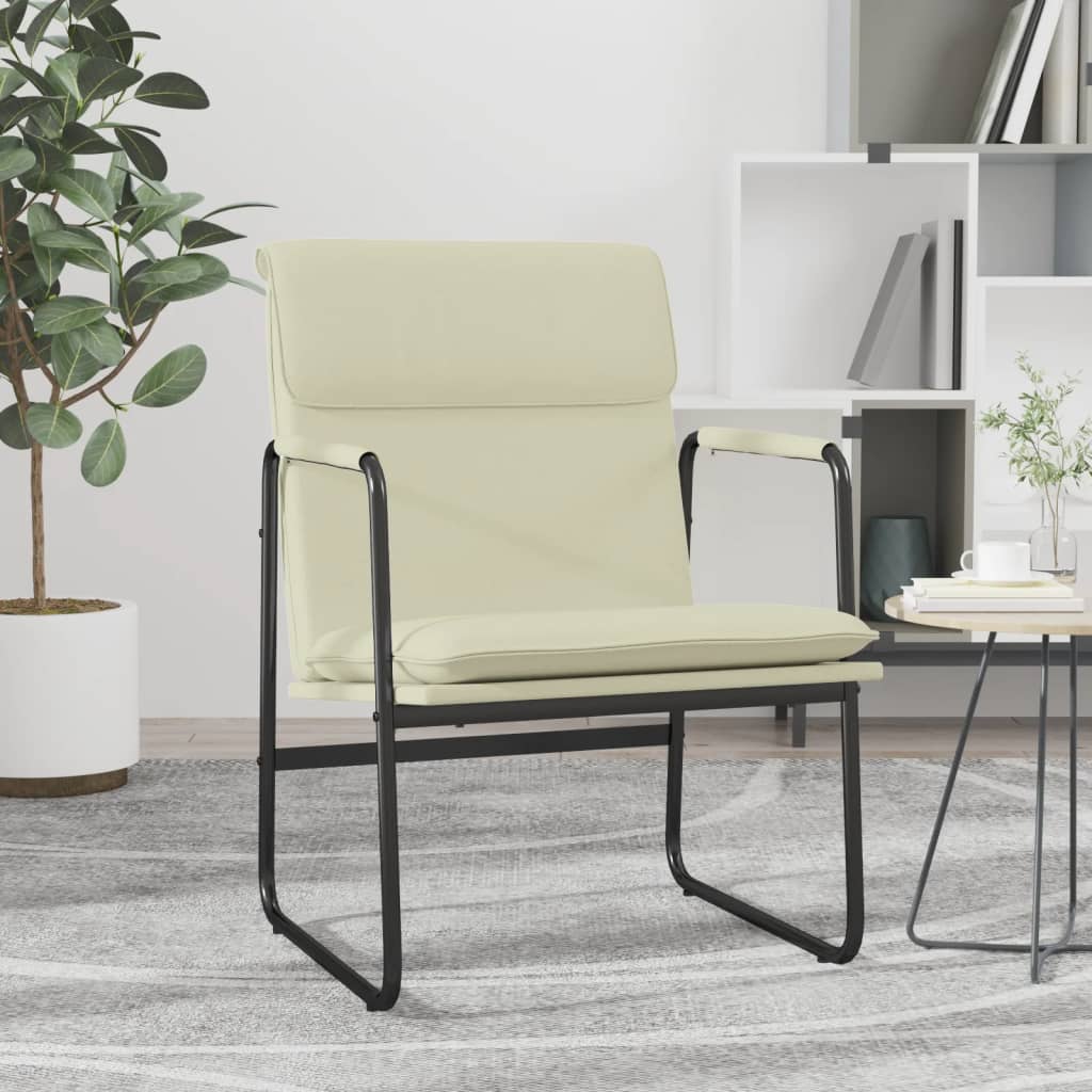vidaXL Lounge Chair Cream 55x64x80 cm Faux Leather