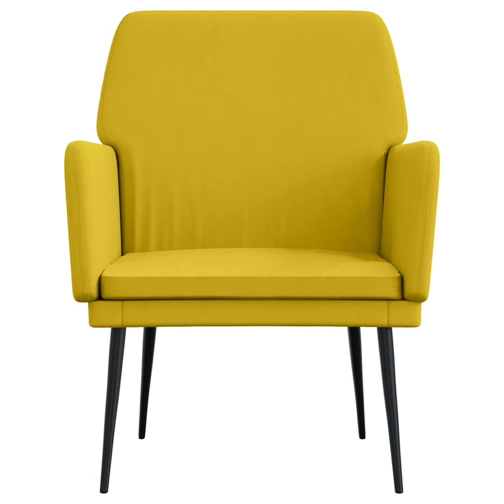 vidaXL Armchair Yellow 62x79x79 cm Velvet