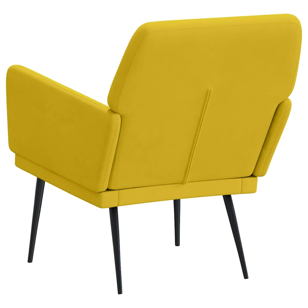 vidaXL Armchair Yellow 62x79x79 cm Velvet