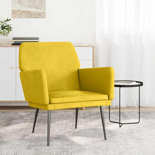 vidaXL Armchair Yellow 62x79x79 cm Velvet