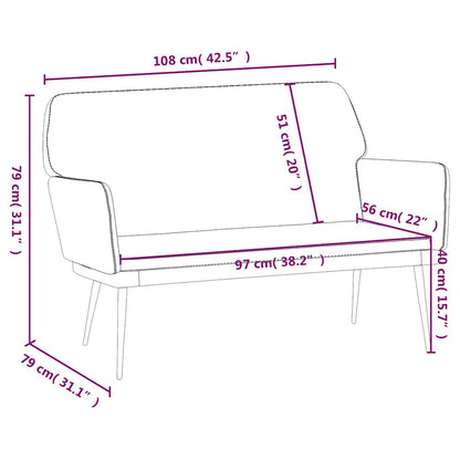 vidaXL Bench Wine Red 108x79x79 cm Velvet