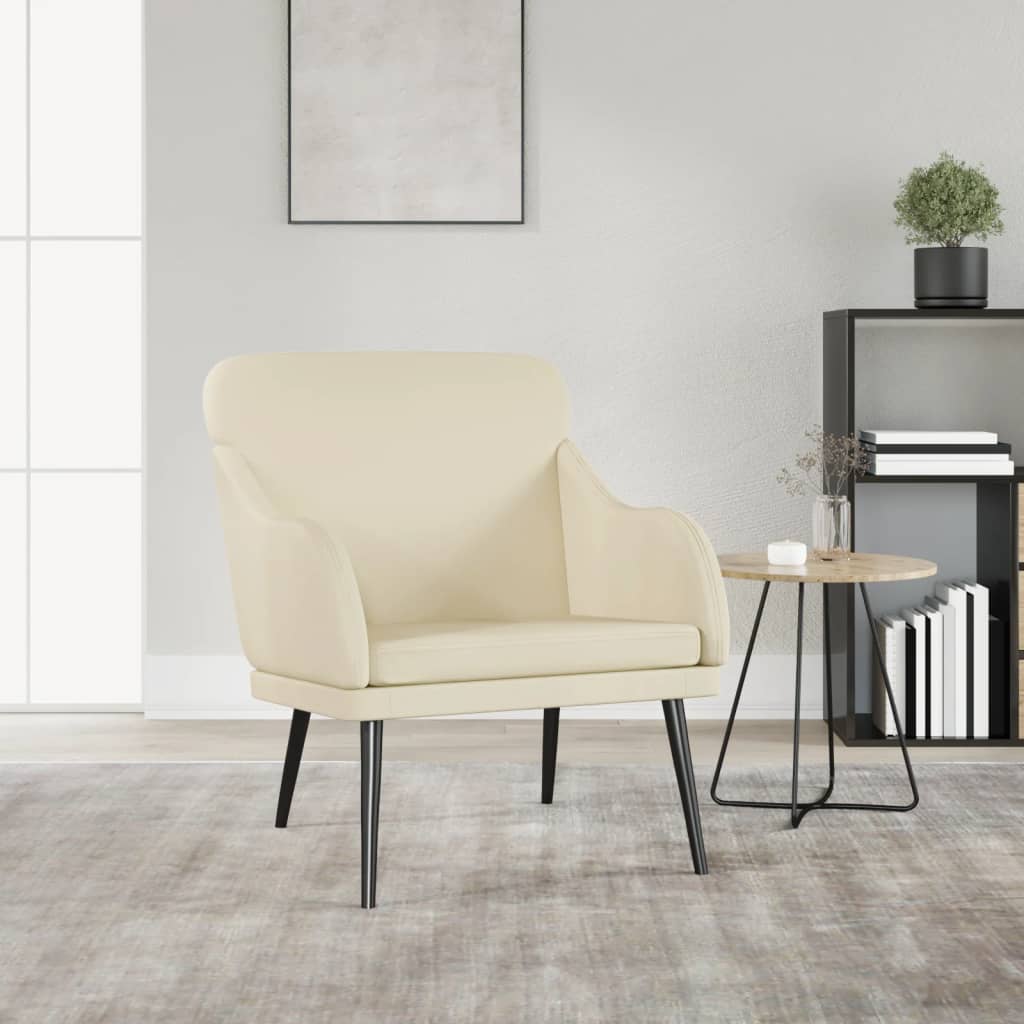 vidaXL Armchair Cream 63x76x80 cm Faux Leather