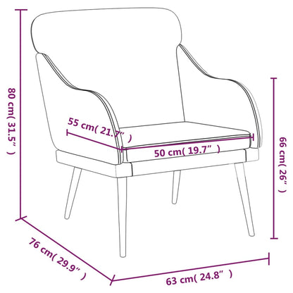 vidaXL Armchair Cappuccino 63x76x80 cm Faux Leather