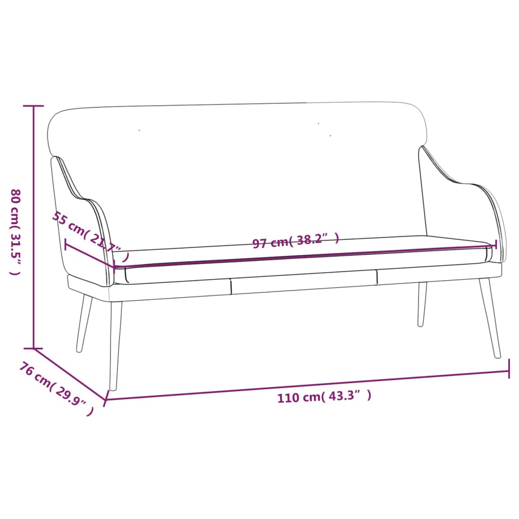 vidaXL Bench Wine Red 110x76x80 cm Faux Leather