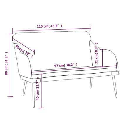 vidaXL Bench Pink 110x76x80 cm Velvet
