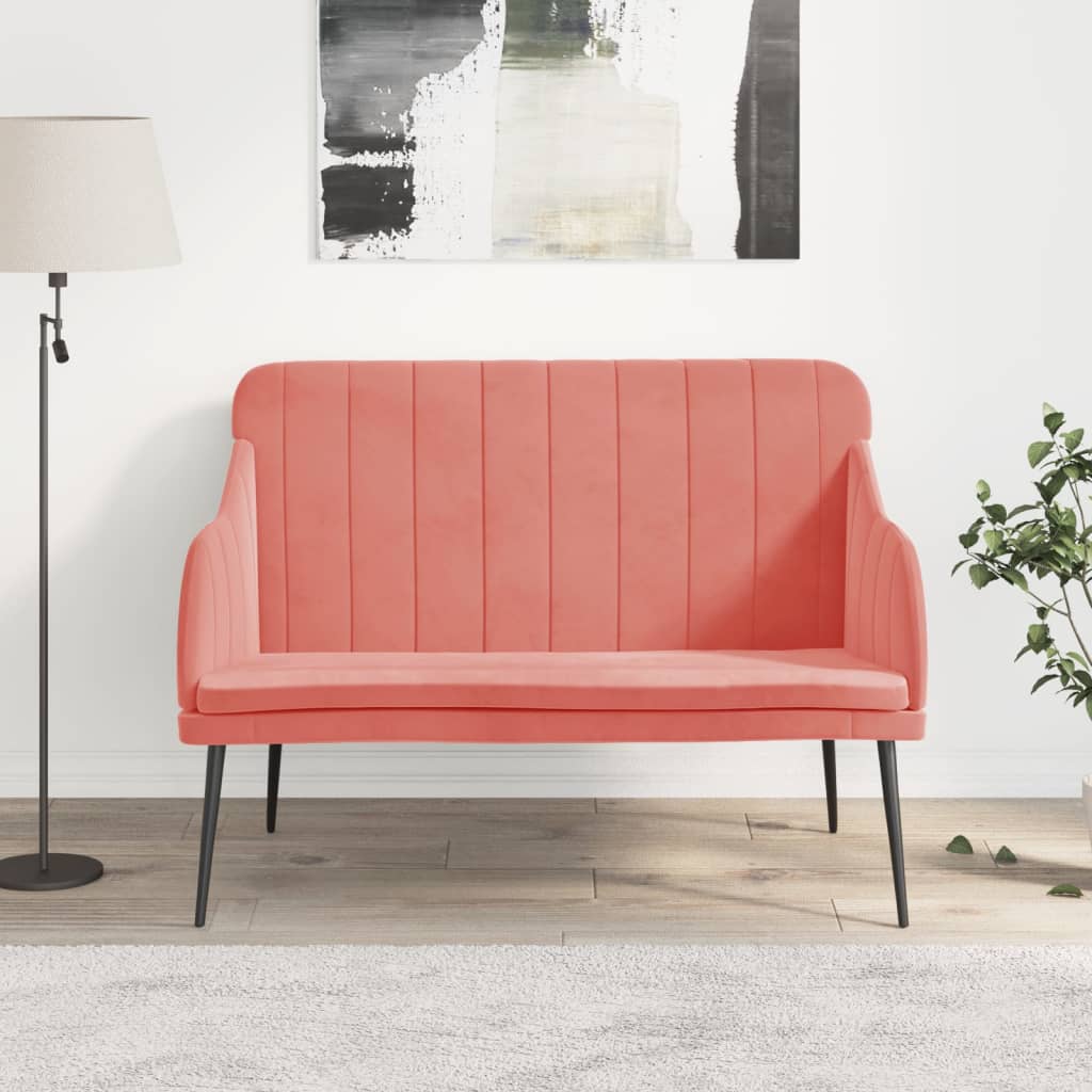 vidaXL Bench Pink 110x76x80 cm Velvet