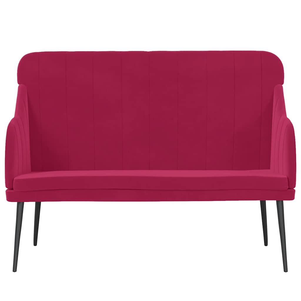 vidaXL Bench Wine Red 110x76x80 cm Velvet