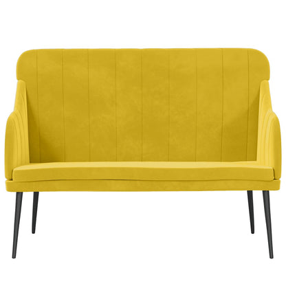 vidaXL Bench Yellow 110x76x80 cm Velvet