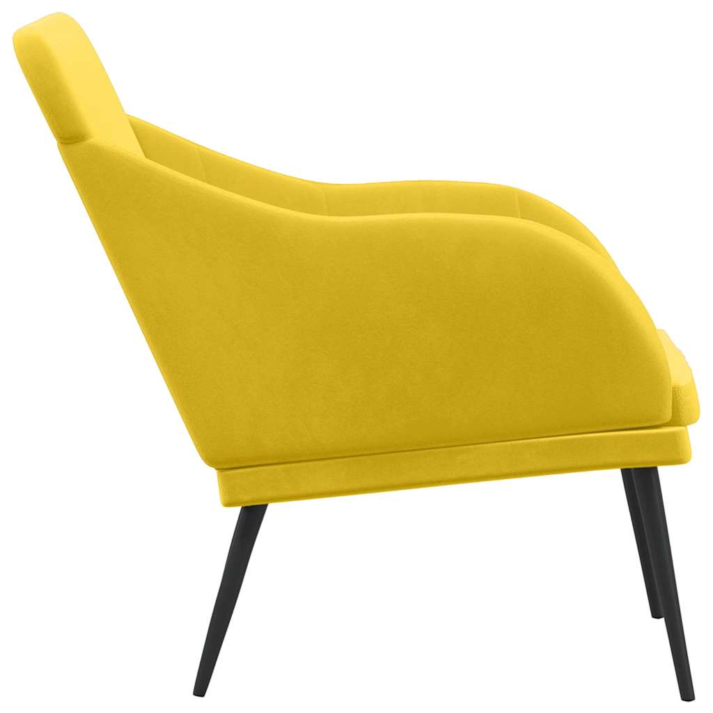 vidaXL Bench Yellow 110x76x80 cm Velvet