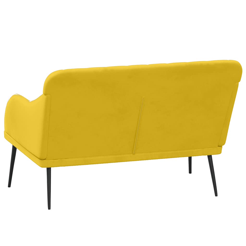 vidaXL Bench Yellow 110x76x80 cm Velvet