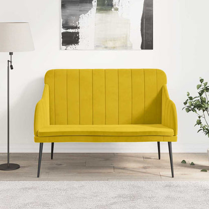 vidaXL Bench Yellow 110x76x80 cm Velvet