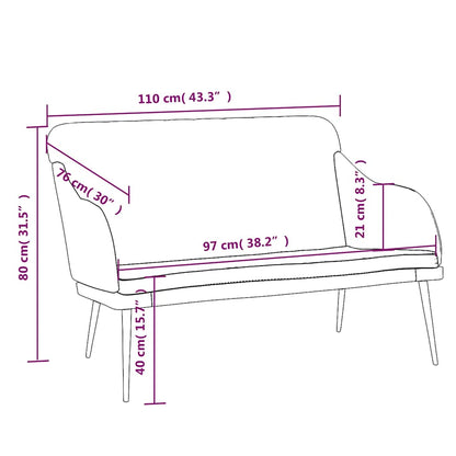 vidaXL Bench Cream 110x76x80 cm Velvet