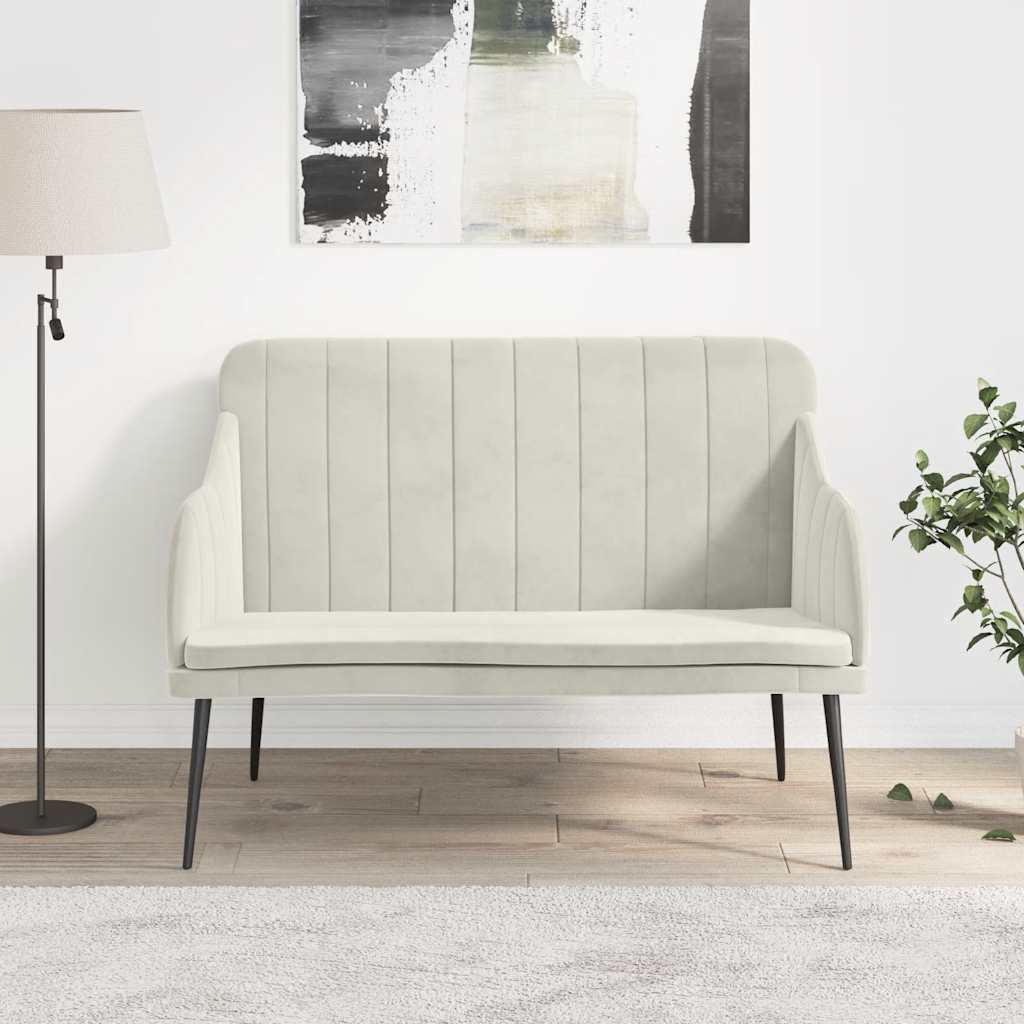 vidaXL Bench Cream 110x76x80 cm Velvet