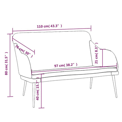 vidaXL Bench Blue 110x76x80 cm Velvet