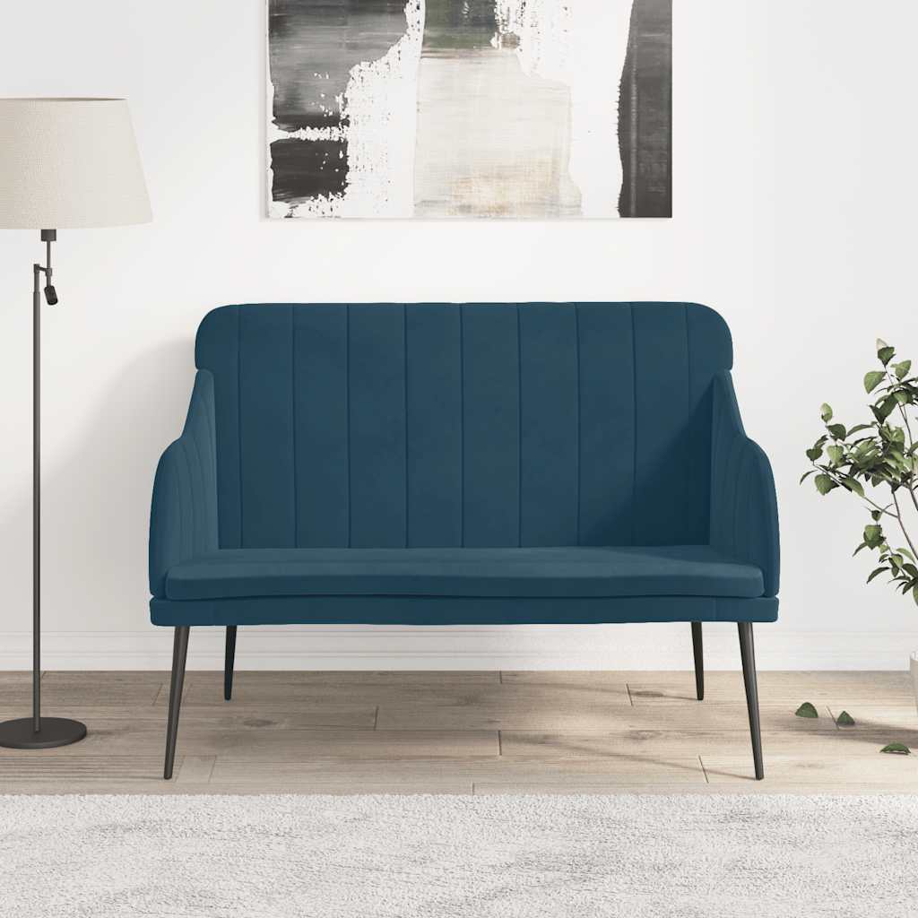 vidaXL Bench Blue 110x76x80 cm Velvet