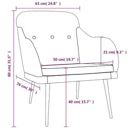 vidaXL Armchair Taupe 63x76x80 cm Fabric