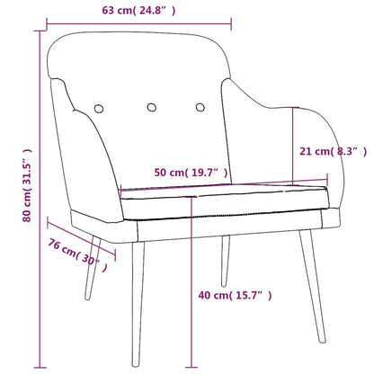 vidaXL Armchair Blue 63x76x80 cm Fabric