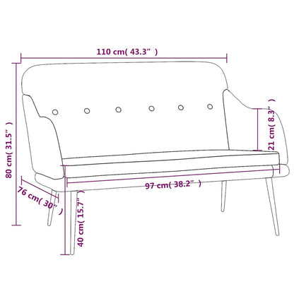 vidaXL Bench Black 110x76x80 cm Fabric