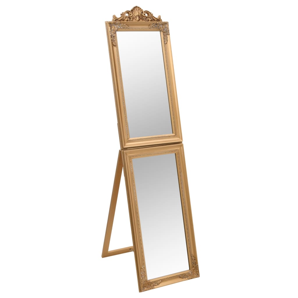 vidaXL Free-Standing Mirror Gold 40x160 cm