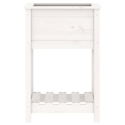 vidaXL Planter with Shelf White 54x34.5x81 cm Solid Wood Pine