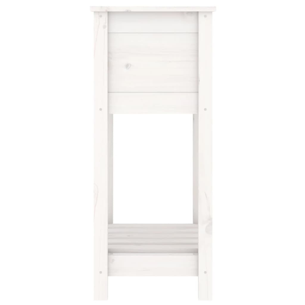 vidaXL Planter with Shelf White 54x34,5x81 cm Solid Wood Pine