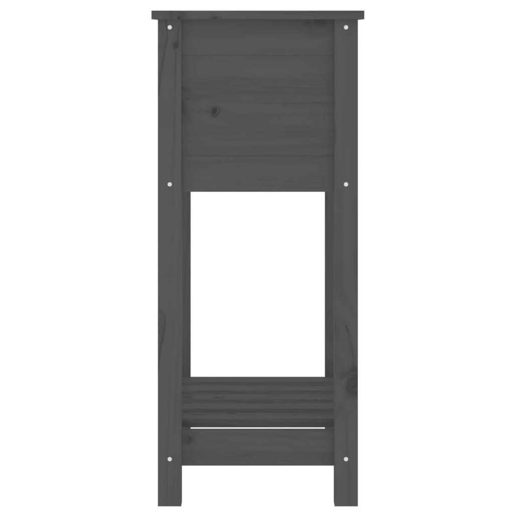 vidaXL Planter with Shelf Grey 54x34,5x81 cm Solid Wood Pine