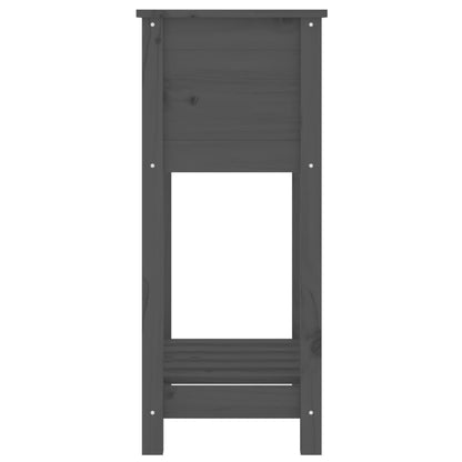 vidaXL Planter with Shelf Grey 54x34,5x81 cm Solid Wood Pine