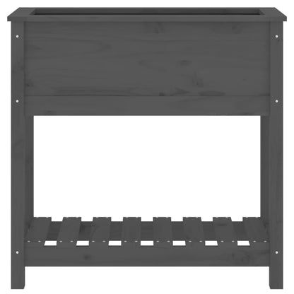 vidaXL Planter with Shelf Grey 82,5x34,5x81 cm Solid Wood Pine