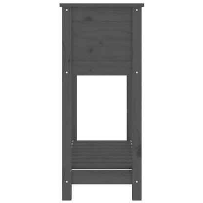 vidaXL Planter with Shelf Grey 82,5x34,5x81 cm Solid Wood Pine