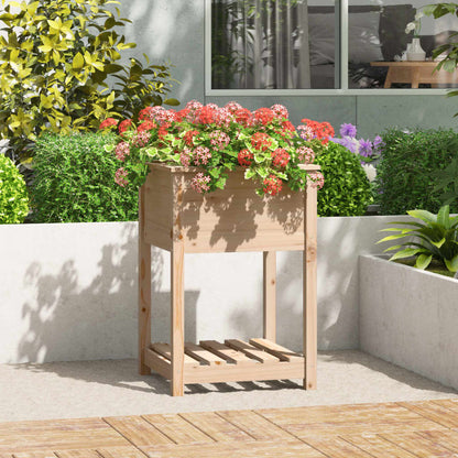 vidaXL Planter with Shelf 54x54x81 cm Solid Wood Pine
