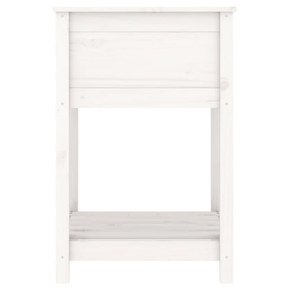 vidaXL Planter with Shelf White 54x54x81 cm Solid Wood Pine