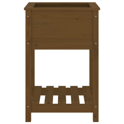 vidaXL Planter with Shelf Honey Brown 54x54x81 cm Solid Wood Pine