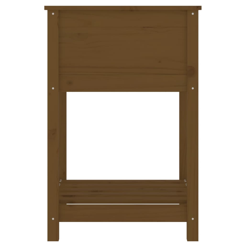 vidaXL Planter with Shelf Honey Brown 54x54x81 cm Solid Wood Pine
