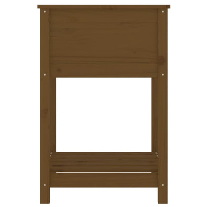 vidaXL Planter with Shelf Honey Brown 54x54x81 cm Solid Wood Pine
