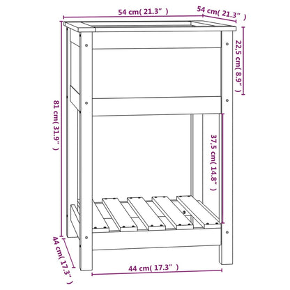 vidaXL Planter with Shelf Honey Brown 54x54x81 cm Solid Wood Pine