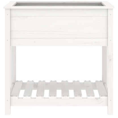 vidaXL Planter with Shelf White 82,5x54x81 cm Solid Wood Pine
