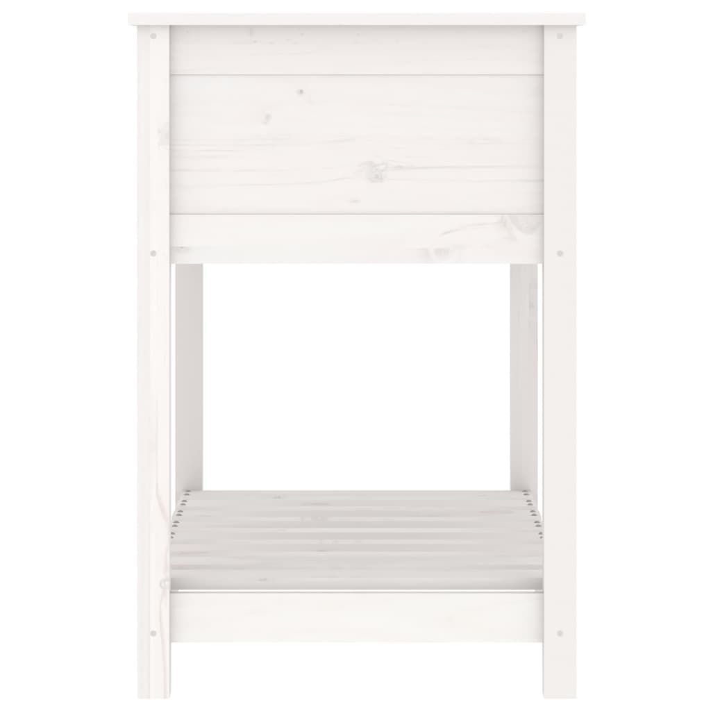 vidaXL Planter with Shelf White 82,5x54x81 cm Solid Wood Pine