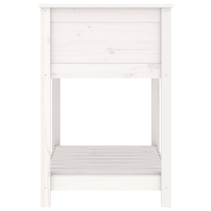 vidaXL Planter with Shelf White 82,5x54x81 cm Solid Wood Pine