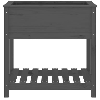 vidaXL Planter with Shelf Grey 82.5x54x81 cm Solid Wood Pine
