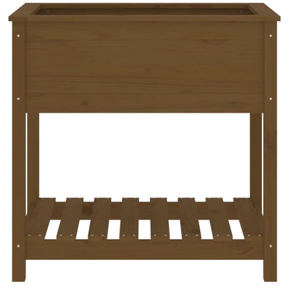 vidaXL Planter with Shelf Honey Brown 82.5x54x81 cm Solid Wood Pine