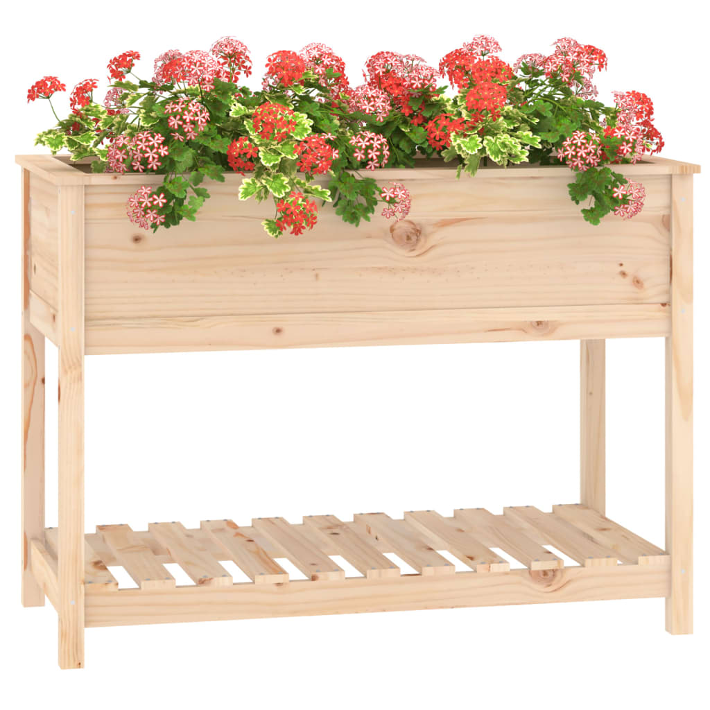 vidaXL Planter with Shelf 111,5x54x81 cm Solid Wood Pine