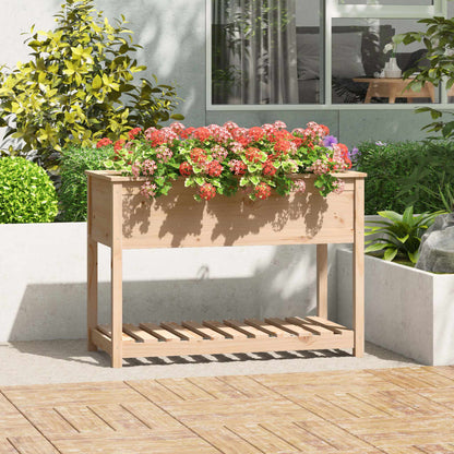 vidaXL Planter with Shelf 111,5x54x81 cm Solid Wood Pine